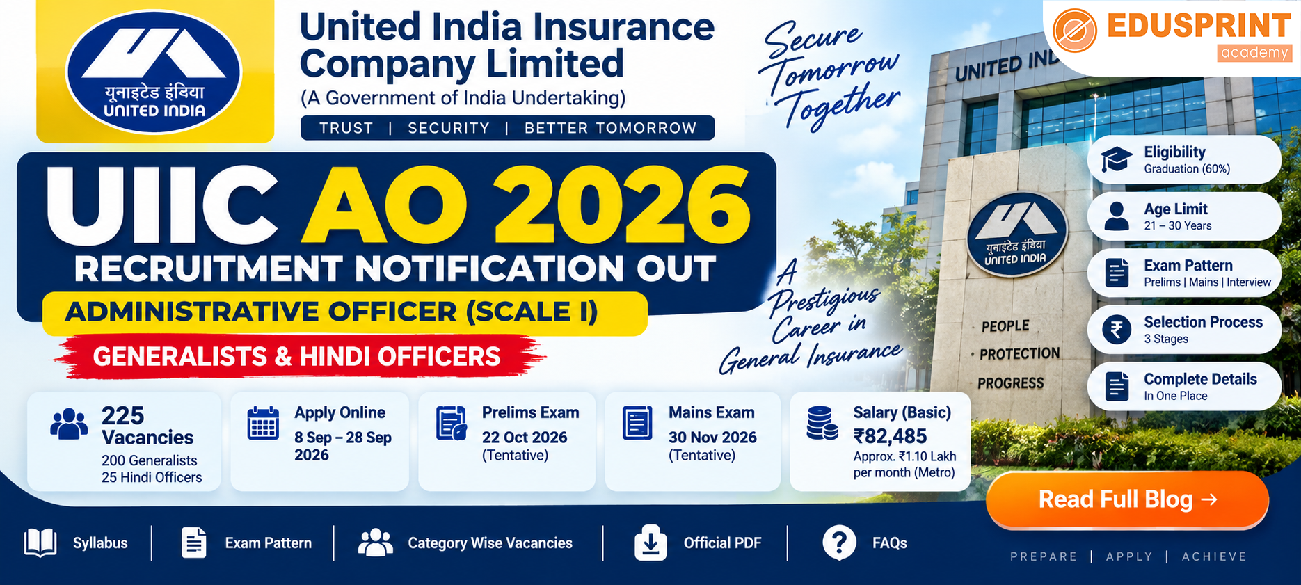 UIIC AO Recruitment 2026 - 225 Administrative Officer Vacancies